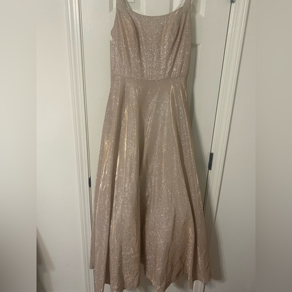 Blush Prom Rose Gold Shimmer formal dress - Picture 3 of 6